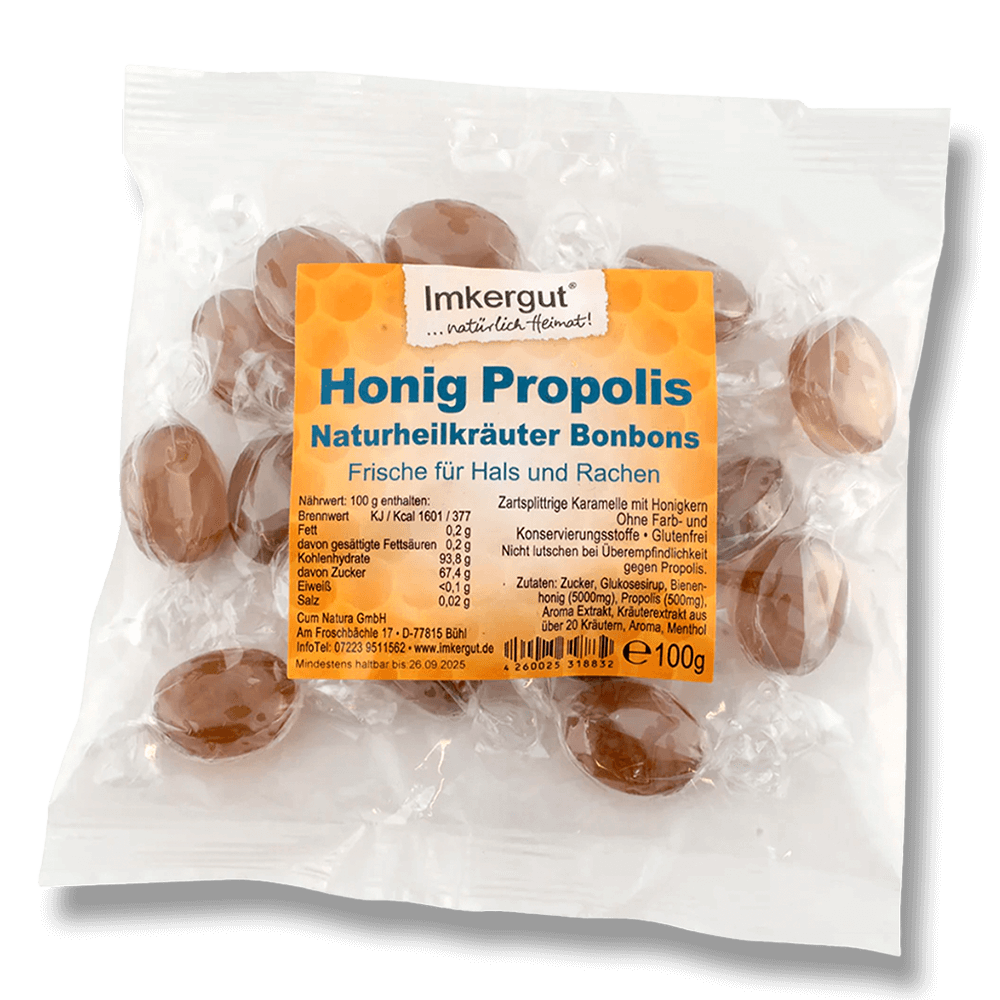 Honig Propolis Bonbons (100 g) Naturheilkräuter für Hals und Rachen