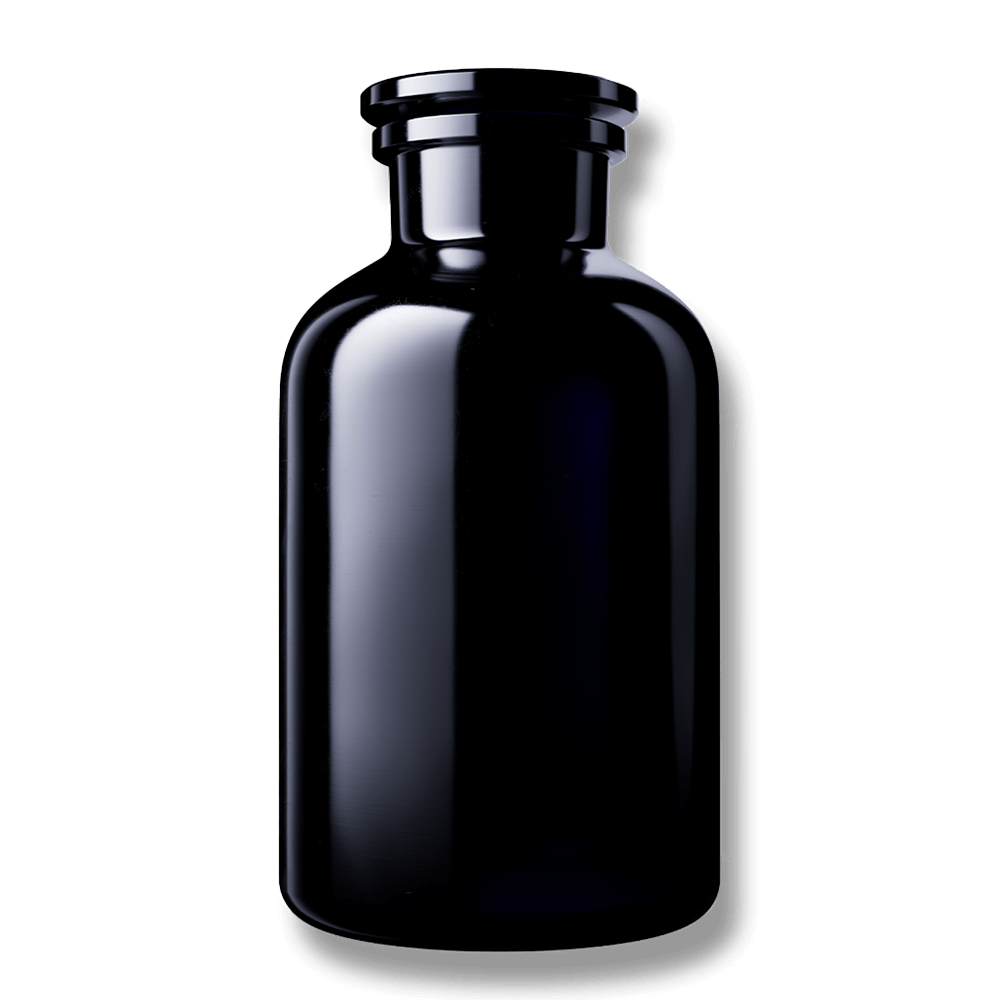 Apothekerflasche aus Violett Glas (50 bis 2000 ml) "Libra" inkl. violetten Glasstopfen